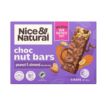 Nice & Natural Nut Bars Chocolate Peanut & Almond - 180g