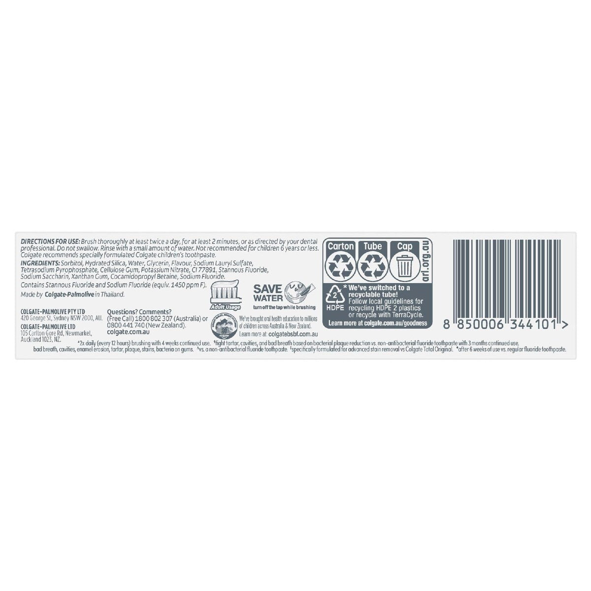 Colgate Antibacterial Toothpaste Total Advanced Whitening 115g
