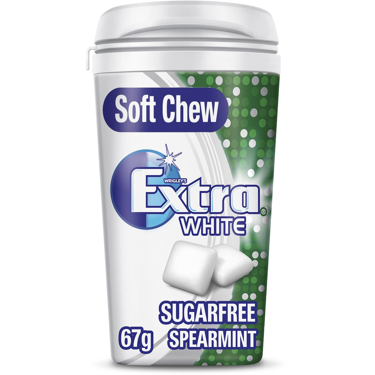 Wrigleys Extra White Soft Chewing Gum Spearmint Sugar Free 67g