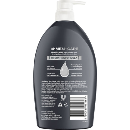 Dove Men+care Face & Body Wash Sport Fresh 1l
