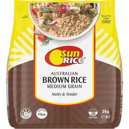 Sunrice Brown Rice Medium Grain 2kg