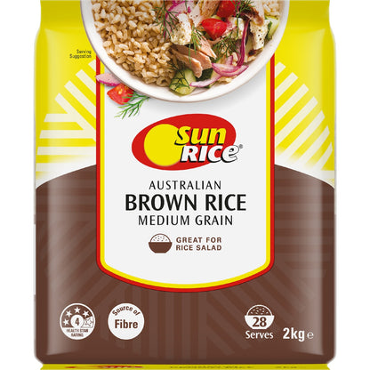 Sunrice Australian Brown Rice Medium Grain 2kg