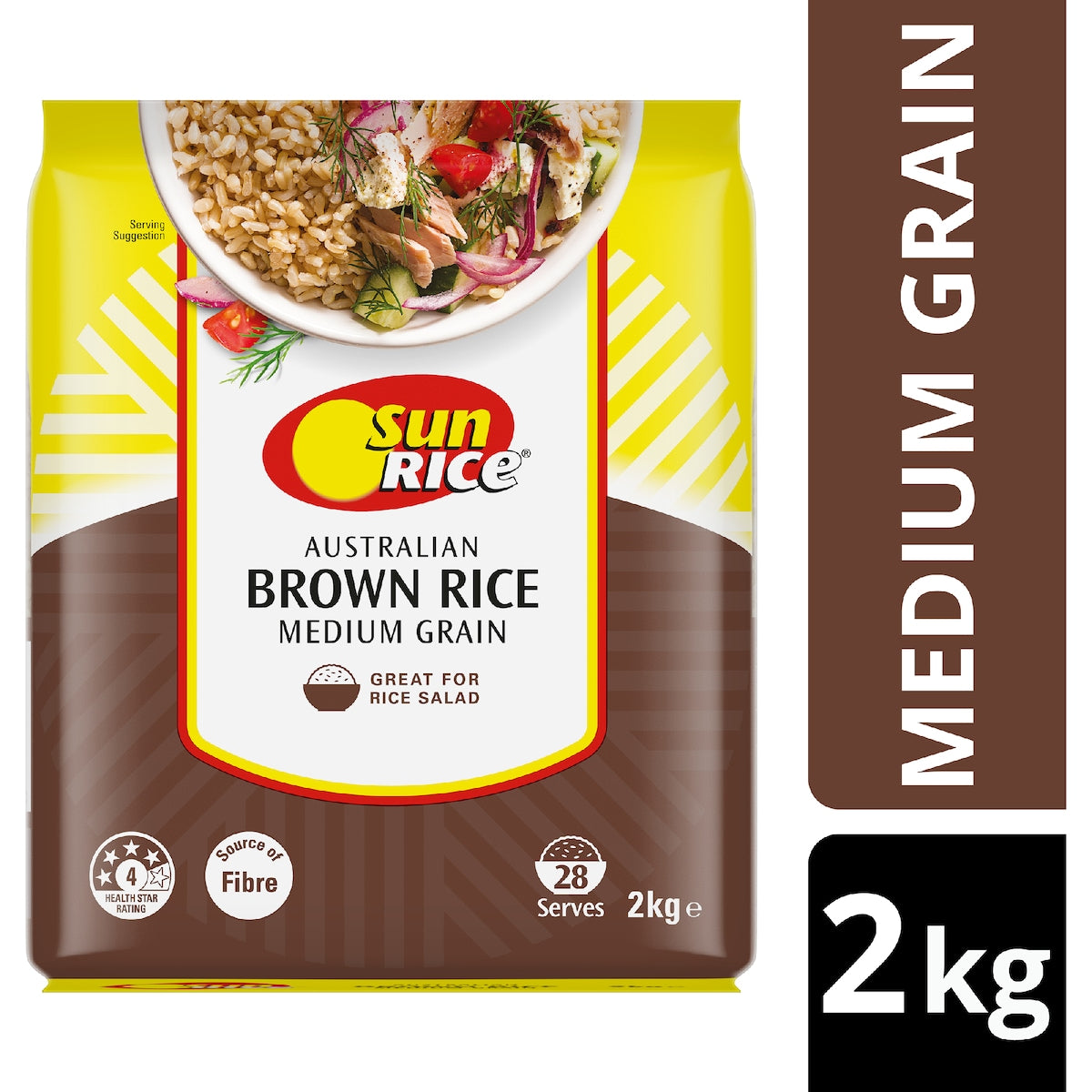 Sunrice Australian Brown Rice Medium Grain 2kg