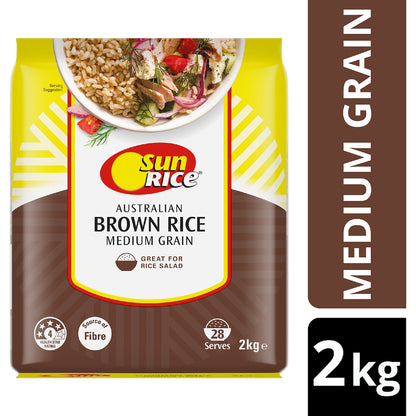 Sunrice Australian Brown Rice Medium Grain 2kg