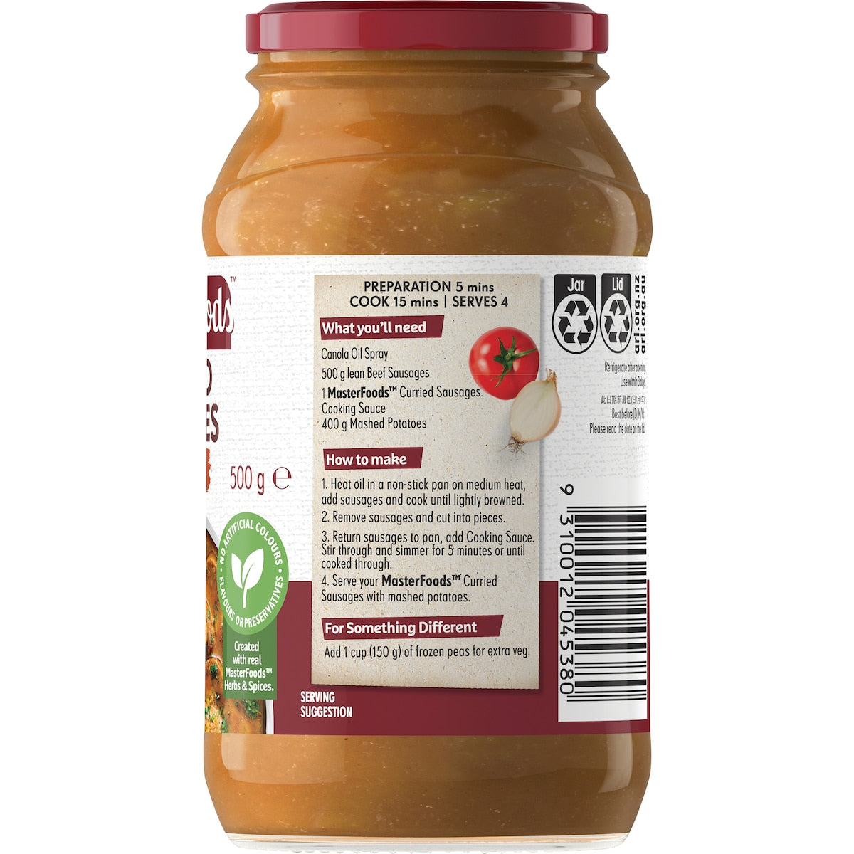 Masterfoods Curried Sausages 500g