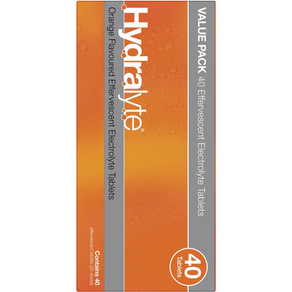 Hydralyte Orange Effervescent Tablets 40 Pack