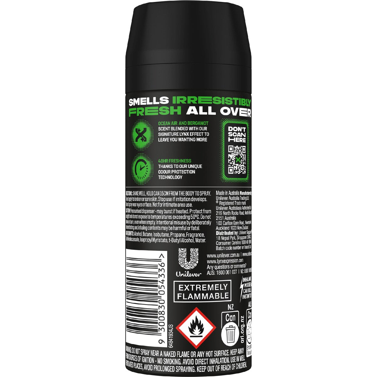 Lynx Australia Aerosol Mens Deodorant 165ml