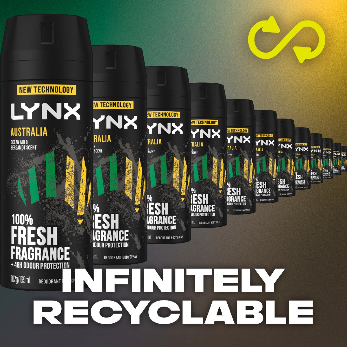 Lynx Australia Aerosol Mens Deodorant 165ml