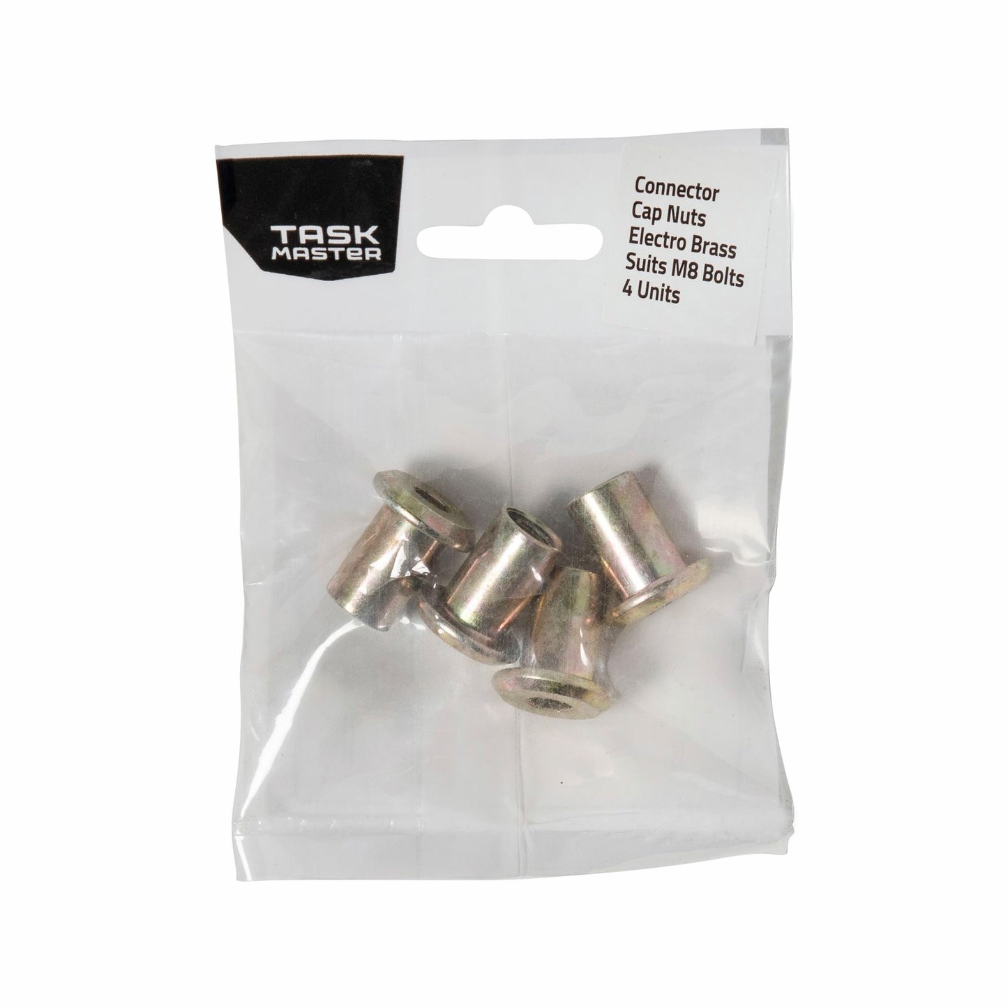 Taskmaster M8 Brass Cap Nuts - 8 x 17mm - 4 Pack