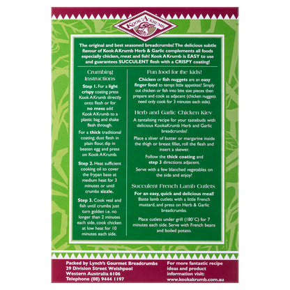 Kook 'A' Crumb Herb & Garlic Bread Crumbs - 200g