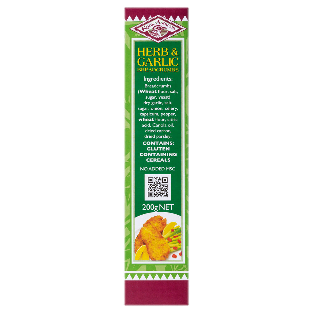 Kook 'A' Crumb Herb & Garlic Bread Crumbs - 200g
