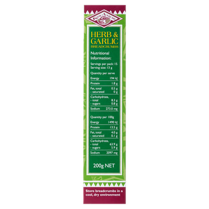 Kook 'A' Crumb Herb & Garlic Bread Crumbs - 200g