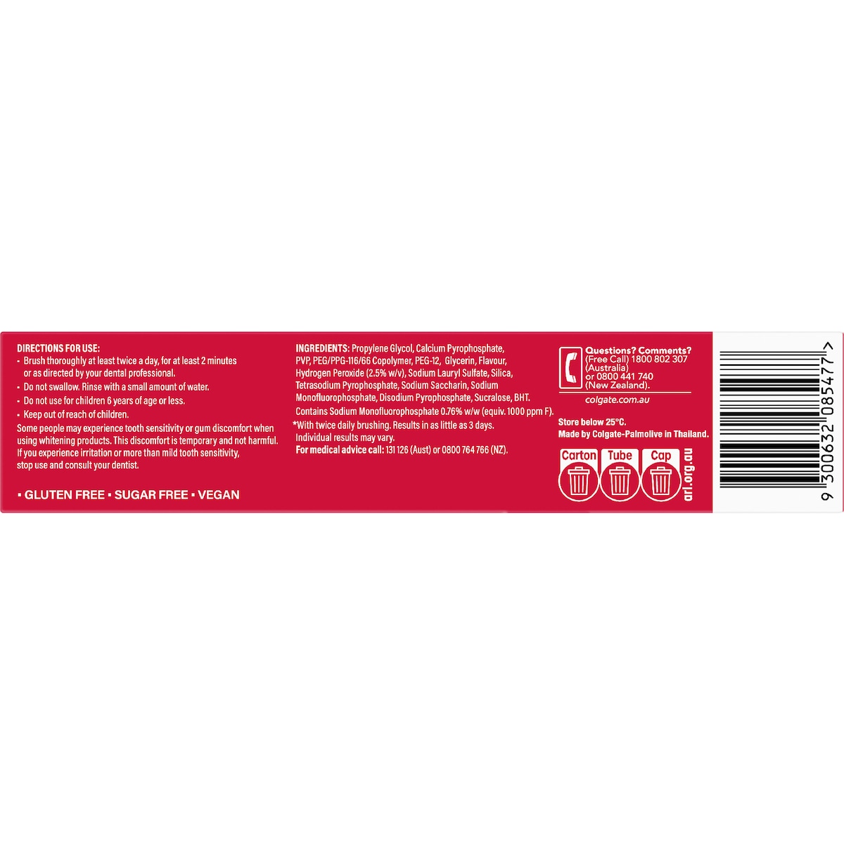 Colgate Teeth Whitening Toothpaste Optic White Luminous Express 125g