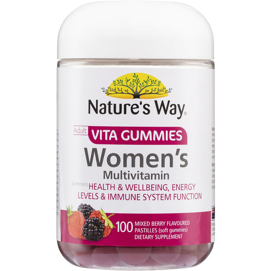 Natures Way Vitagummies Womens Multivit Orange Lemon Blueberry 100 pack