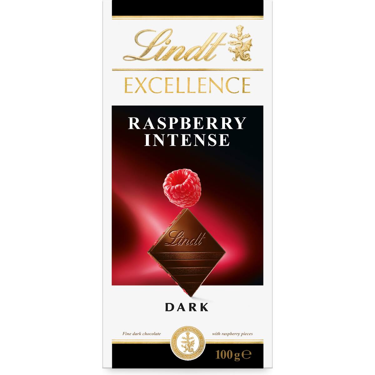 Lindt Excellence Raspberry Intense Dark Chocolate Block 100g