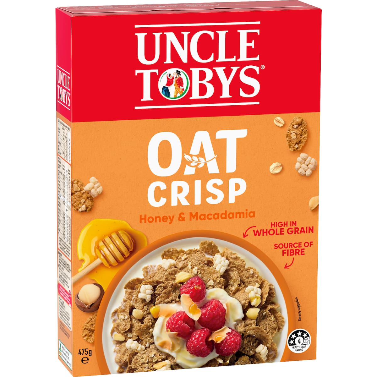 Uncle Tobys Oat Crisp Honey & Macadamia Breakfast Cereal 475g
