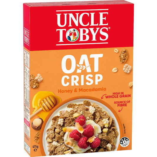 Uncle Tobys Oat Crisp Honey & Macadamia Breakfast Cereal 475g