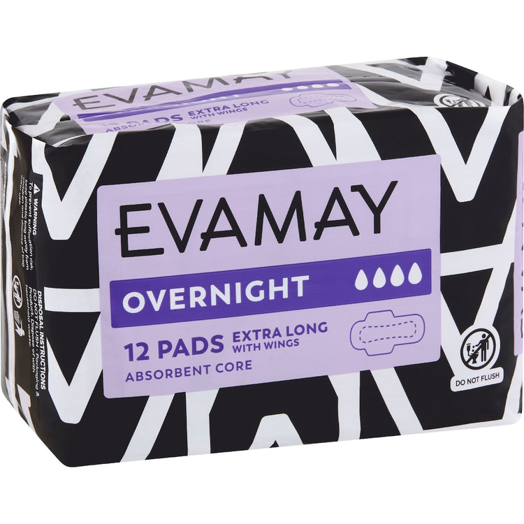 Evamay Pads With Wings Night 12 Pack
