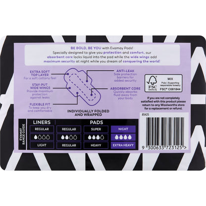 Evamay Pads With Wings Night 12 Pack