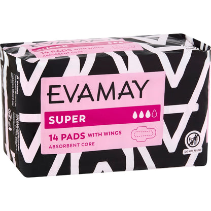 Evamay Pads With Wings Super 14 Pack
