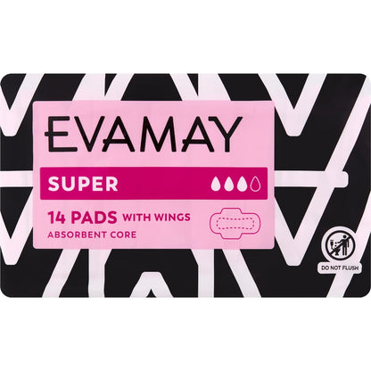 Evamay Pads With Wings Super 14 Pack