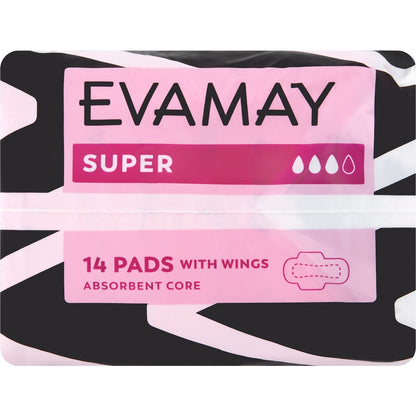 Evamay Pads With Wings Super 14 Pack