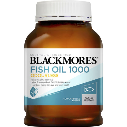 Blackmores Odourless Fish Oil 1000mg Omega-3 Capsules 400 pack
