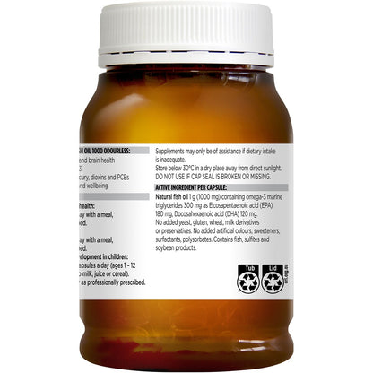 Blackmores Odourless Fish Oil 1000mg Omega-3 Capsules 200 pack
