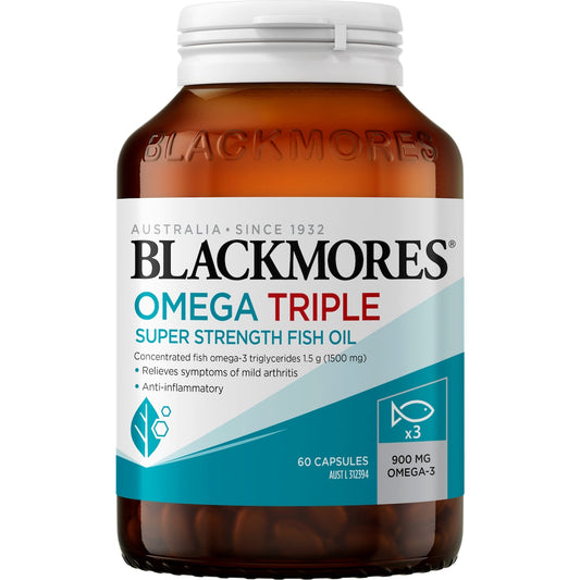 Blackmores Omega Triple High Strength Fish Oil Capsules 60 pack
