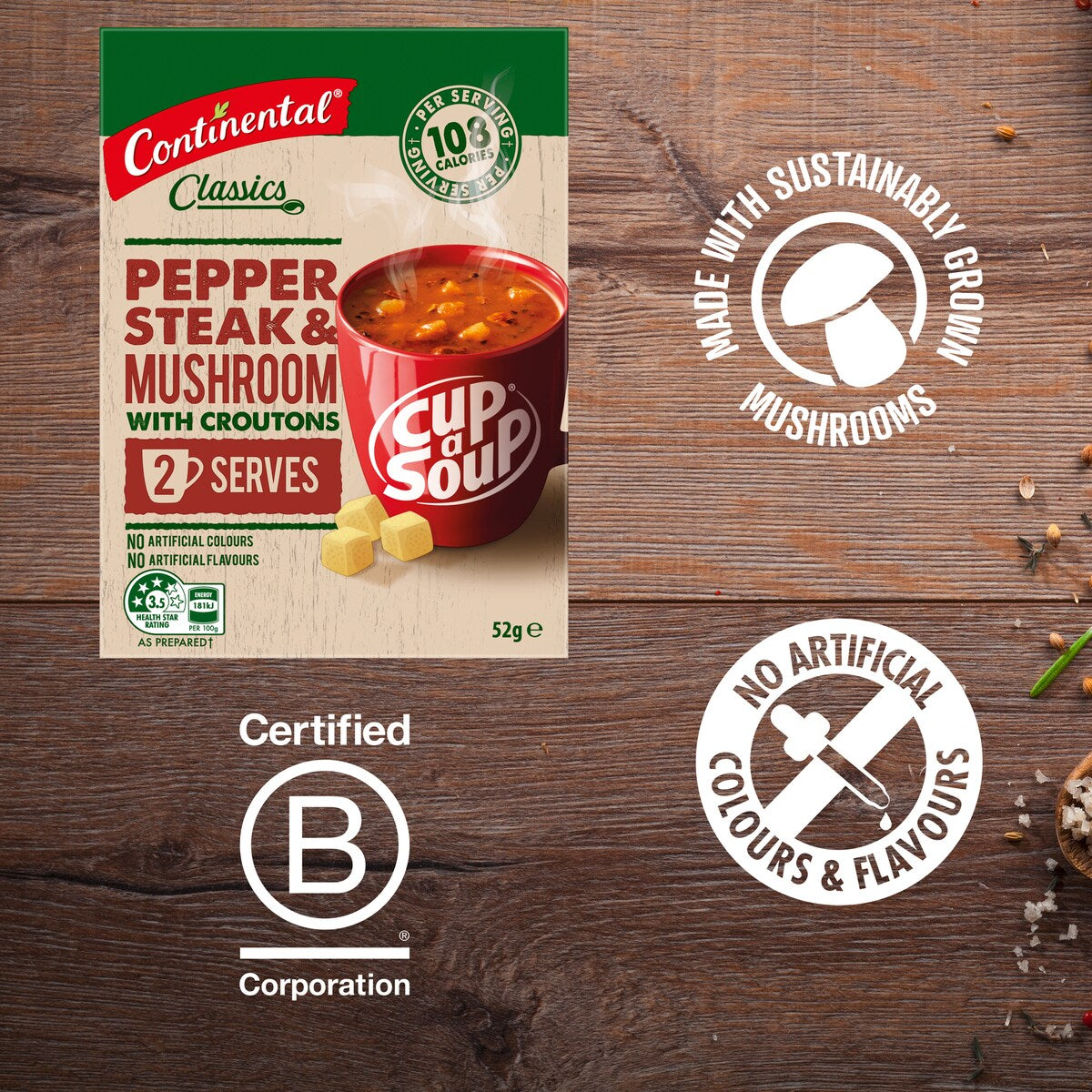 Continental Classics Cup A Soup Pepper Steak & Mushroom 52 G