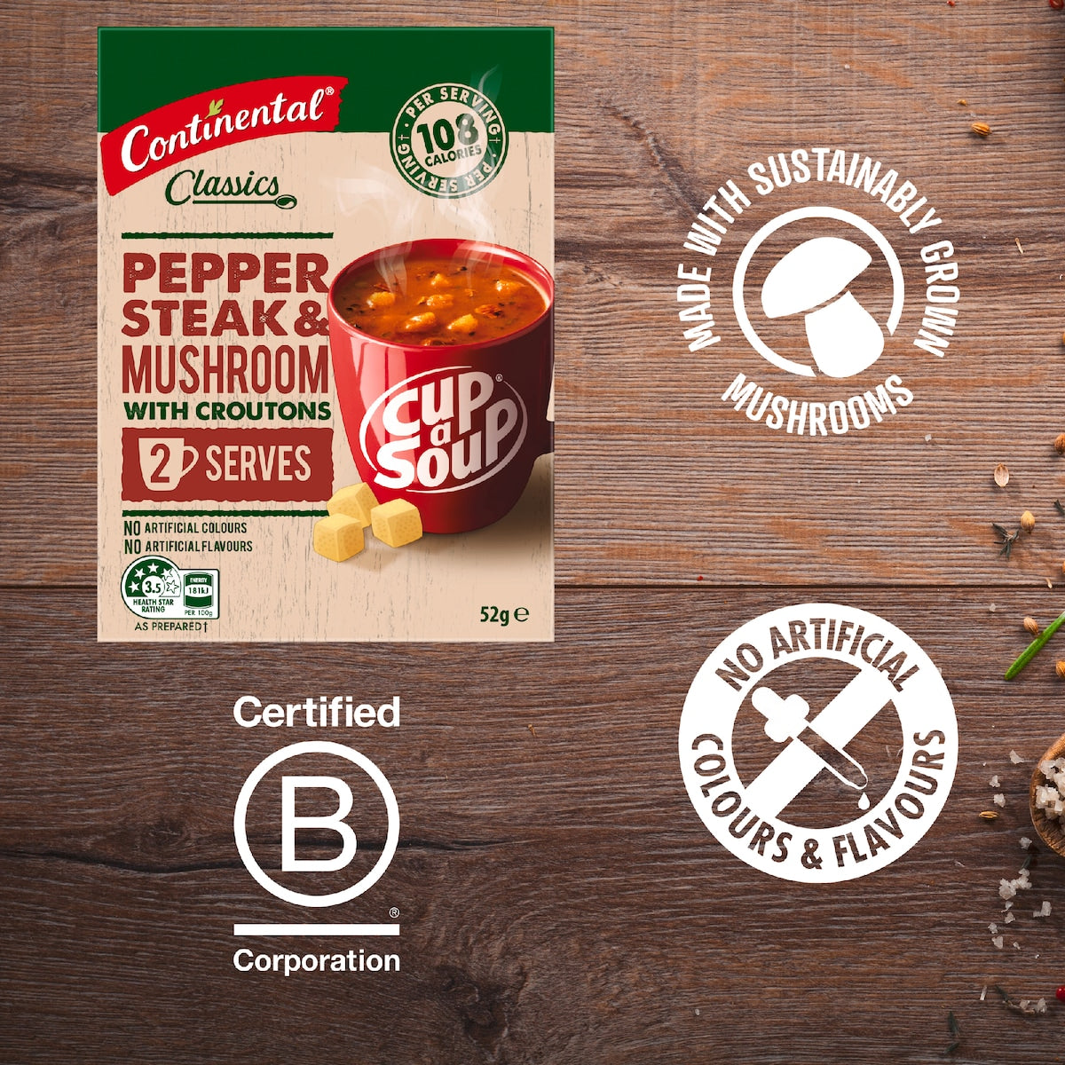 Continental Classics Cup A Soup Pepper Steak & Mushroom 52g