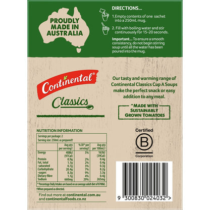 Continental Cup A Soup Tasty Tomato 2 Pack 54g