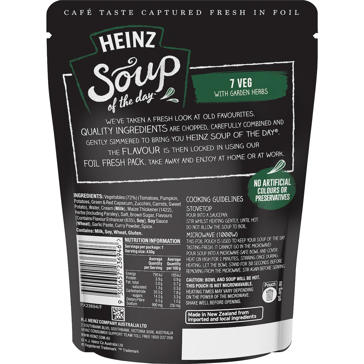 Heinz Soup Of The Day 7 Veg With Garden Herbs Pouch 430g