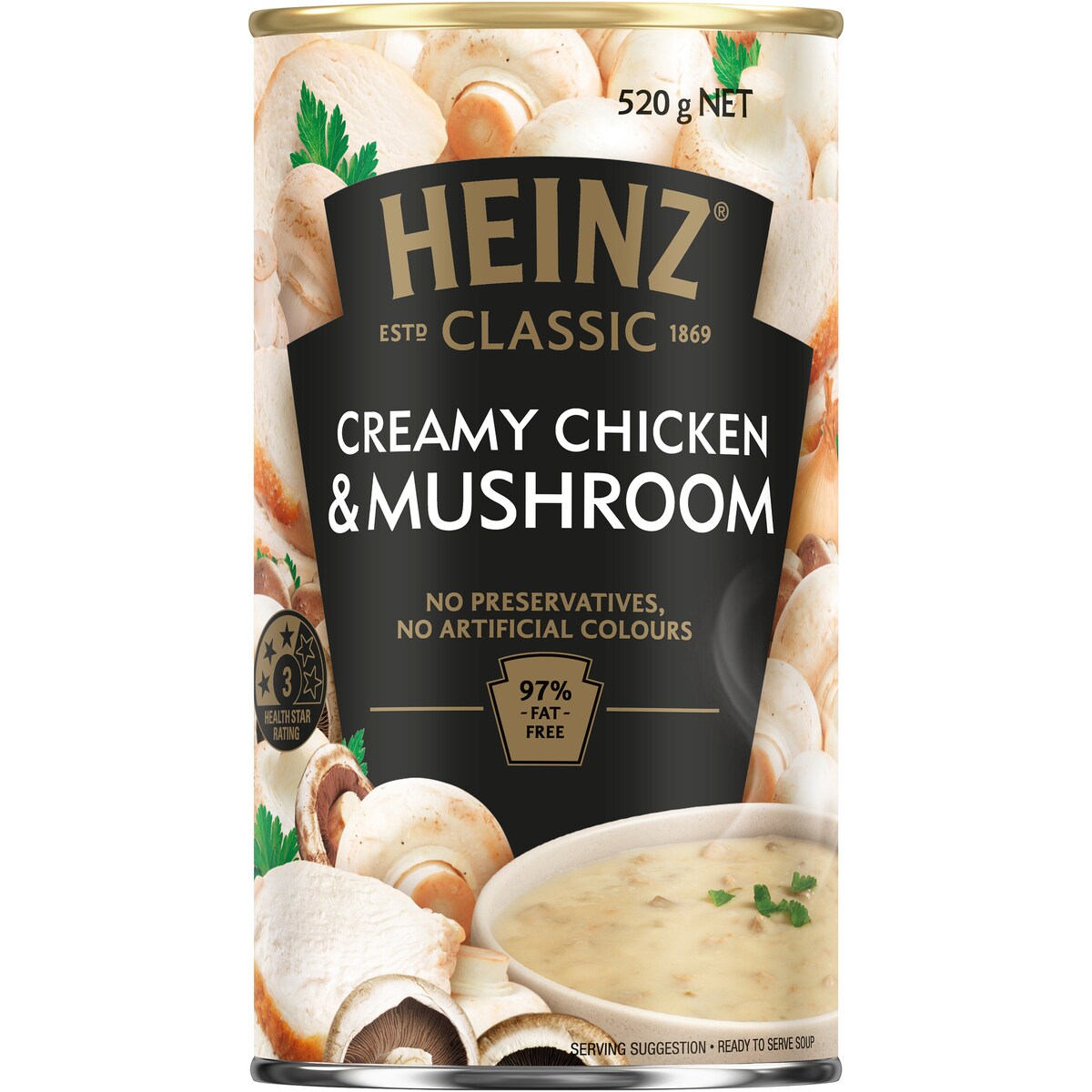 Heinz Classic Creamy Chicken & Mushroom Soup Ready Meals 520g