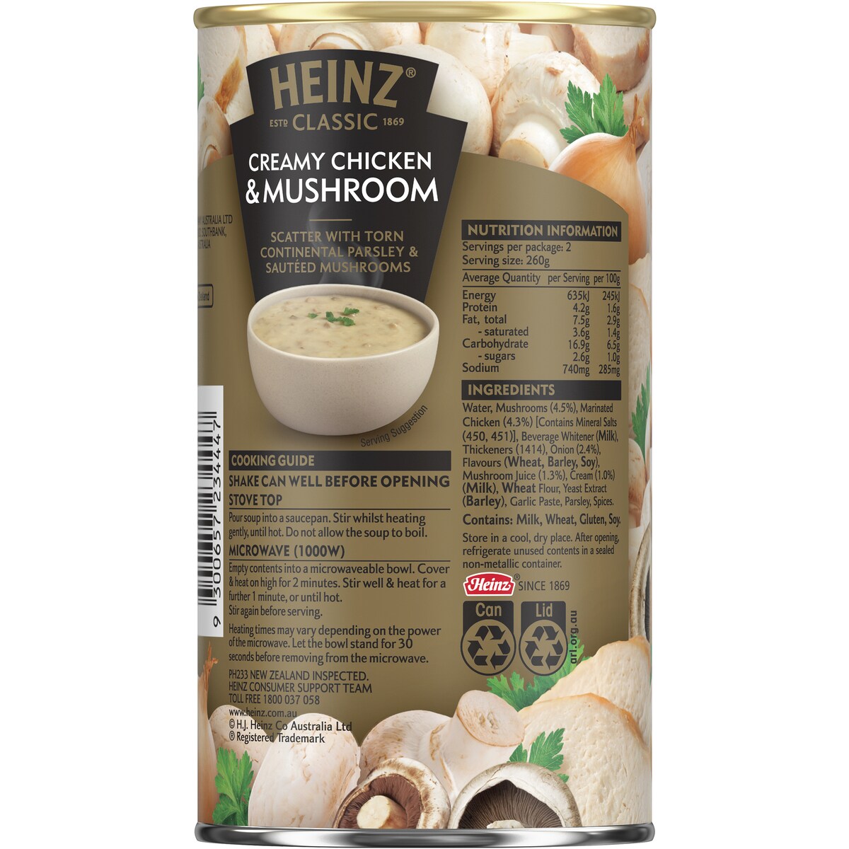 Heinz Classic Creamy Chicken & Mushroom Soup Ready Meals 520g