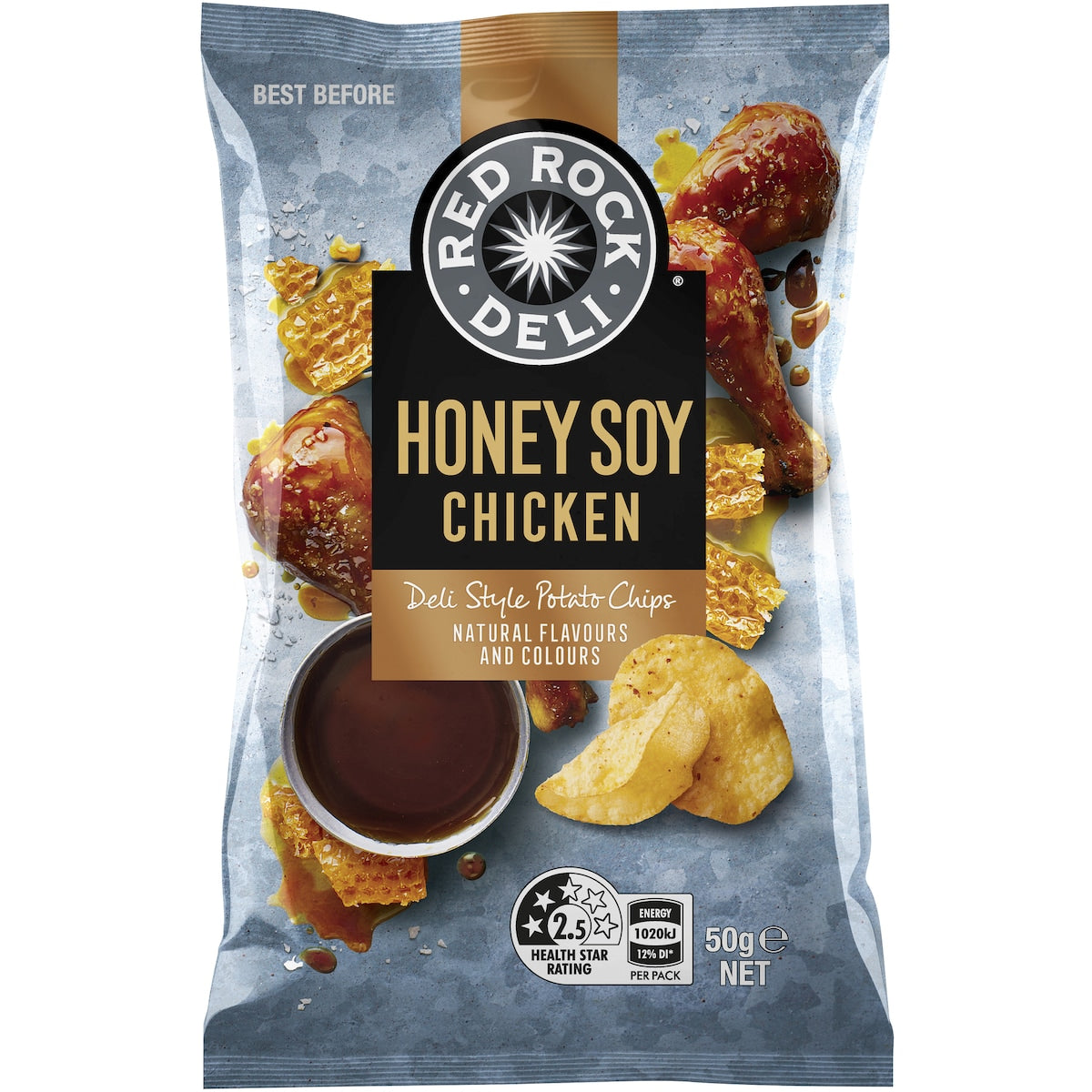 Red Rock Deli Potato Chips Honey Soy Chicken 50g