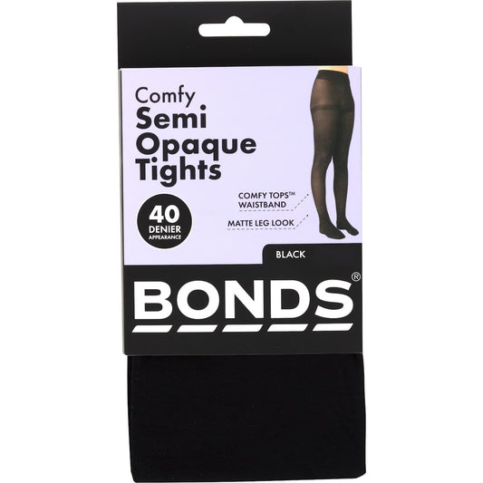 Bonds Comfy Tops Semi Opaque Tights Black Med-lge Each