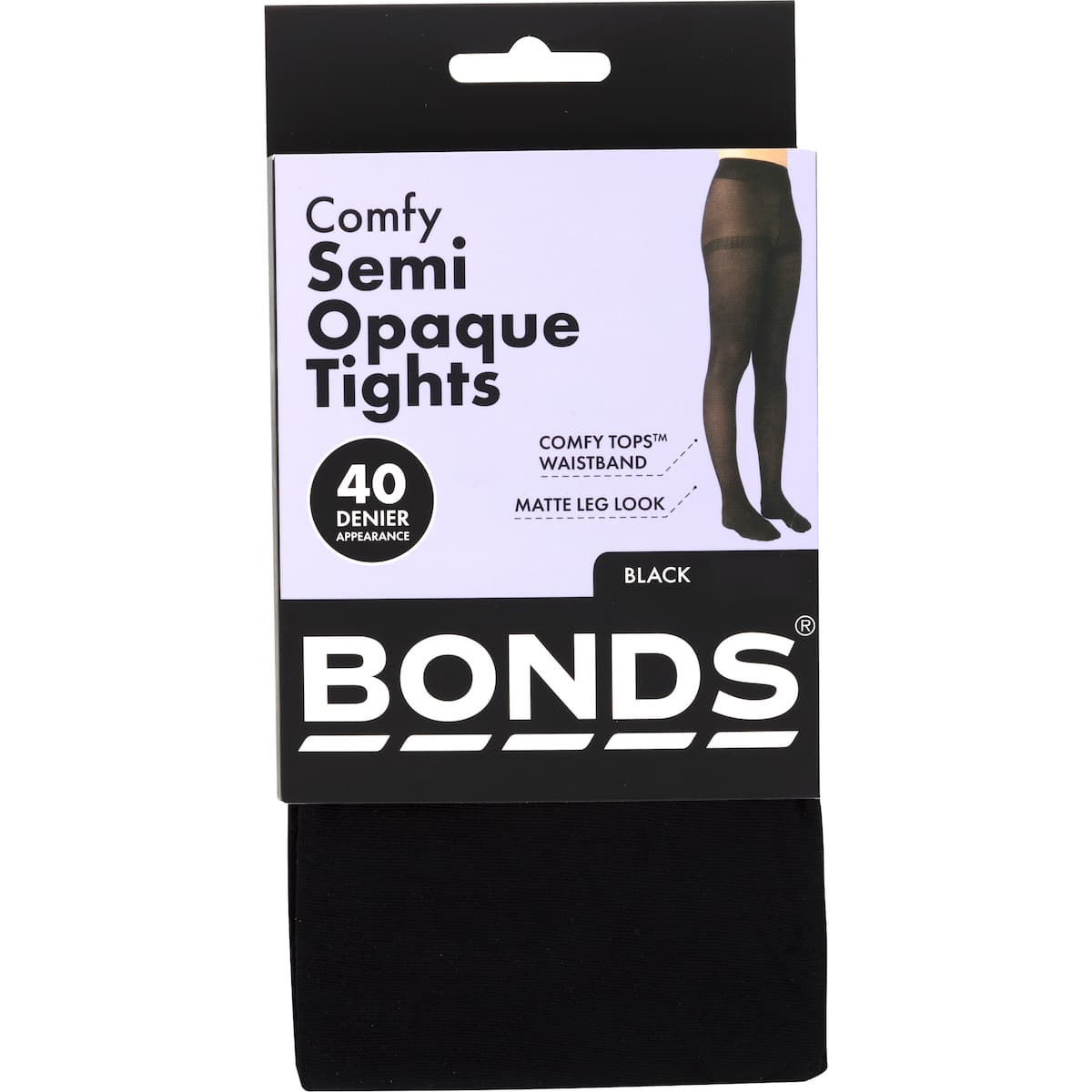 Bonds Comfy Tops Semi Opaque Tights Black Sml-med Each