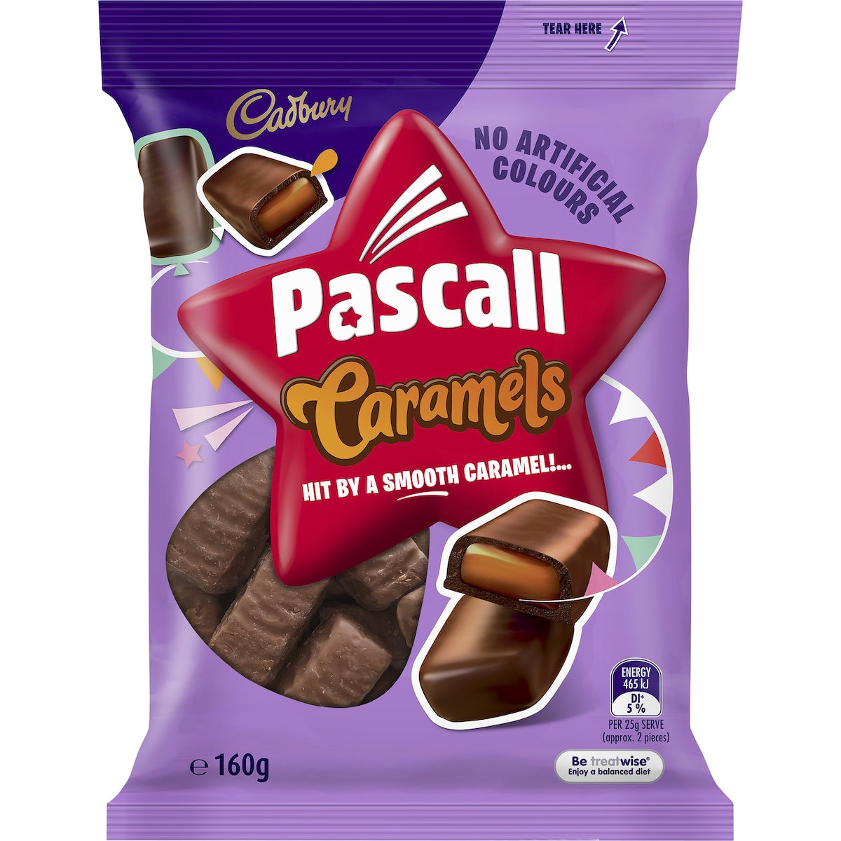 Cadbury Pascall Chocolate Caramels Lollies Snack & Share Bag 160g