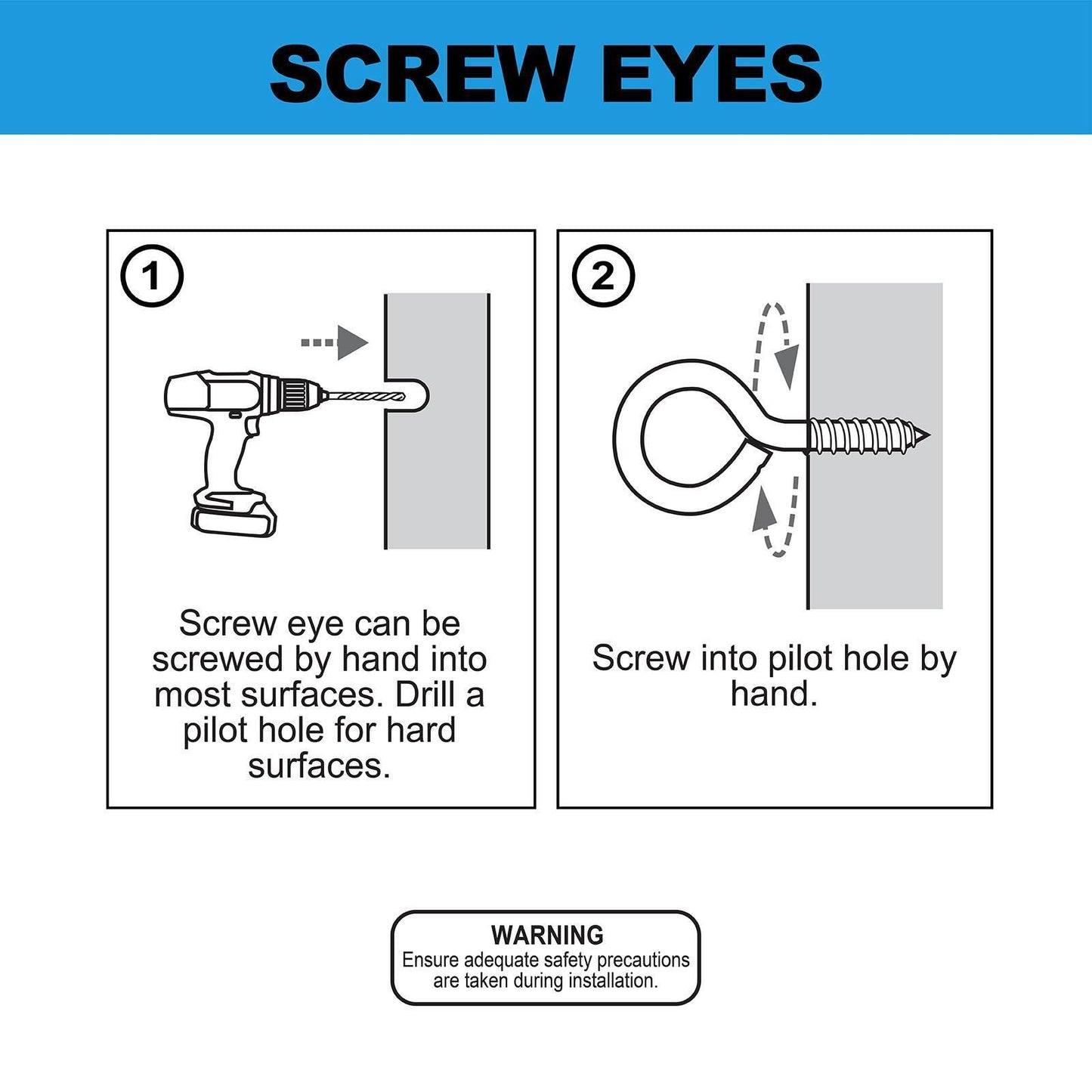 Everhang Screw Eye Hooks - 12mm - 3 Pack