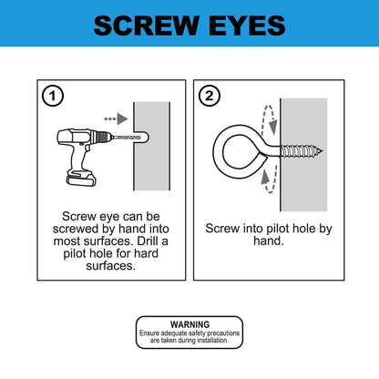 Everhang Screw Eye Hooks - 12mm - 3 Pack