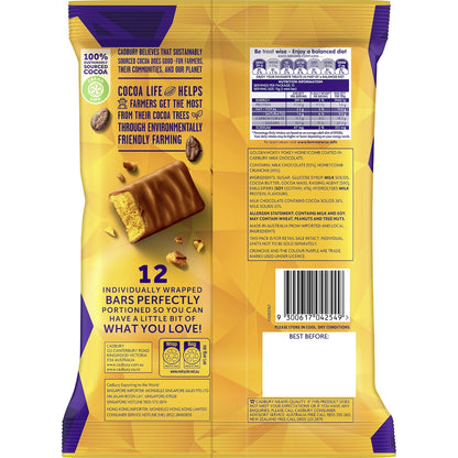 Cadbury Crunchie Milk Chocolate Mini Bars 12 Pack