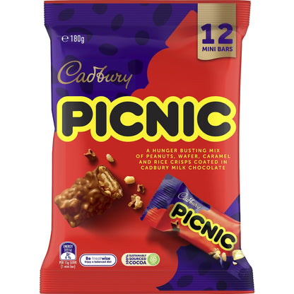 Cadbury Picnic Milk Chocolate Mini Bars 12 Pack