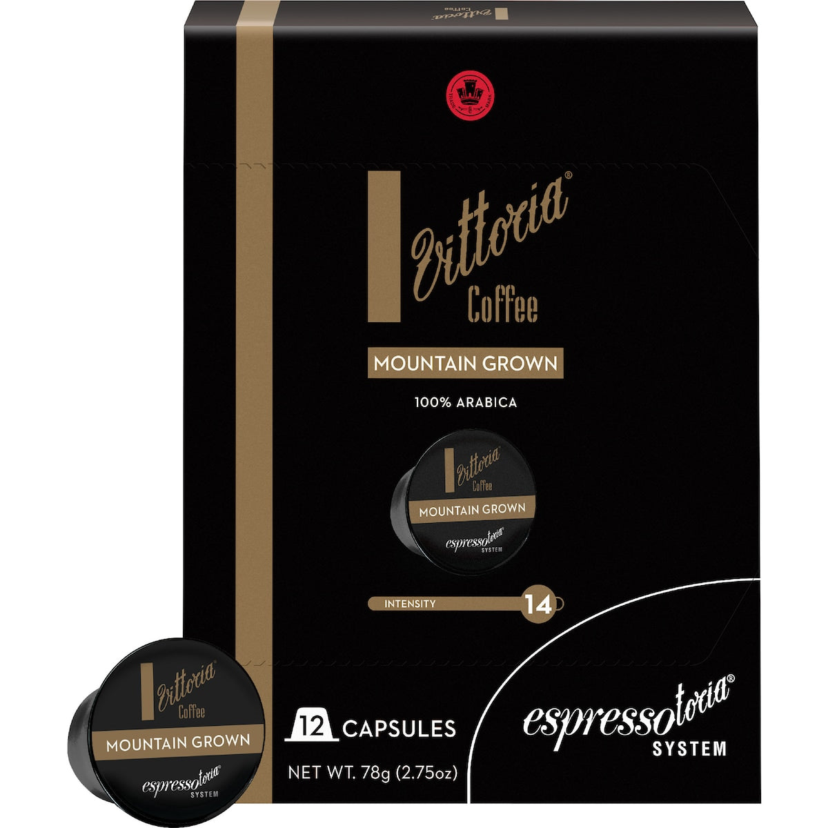 Vittoria Espressotoria Mountain Grown Coffee Capsules 12 Pack