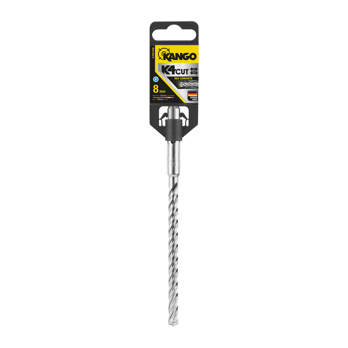 Kango 8mm K4 SDS Plus Drill Bit - 165mm - Solid Carbide - Fast Drilling