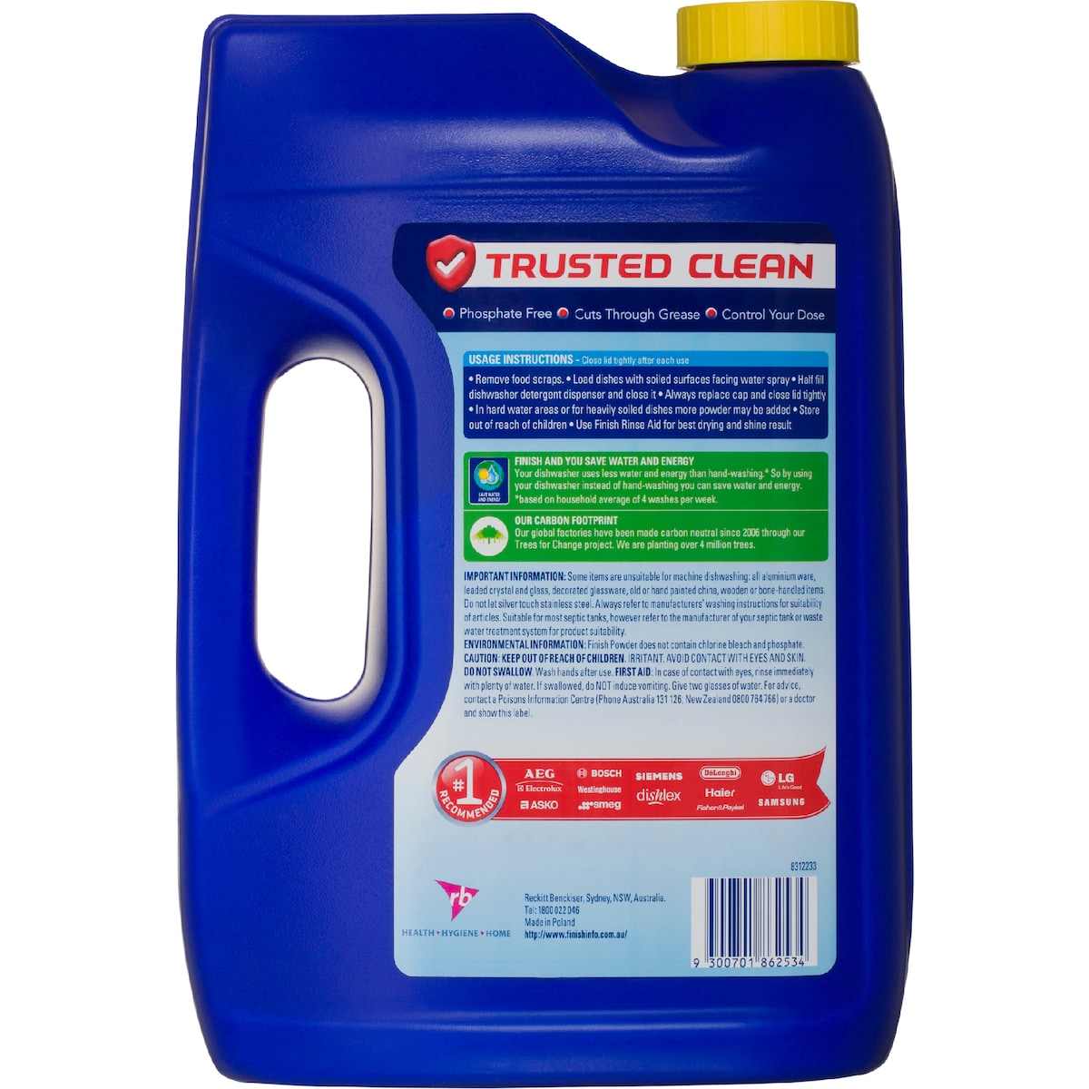 Finish Concentrated Lemon Dishwashing Powder 2kg