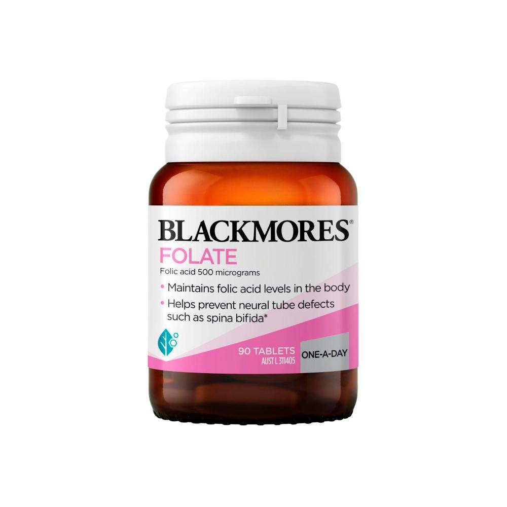 Blackmores Folate 500mg Folic Acid Vitamin Tablets - 90 pack