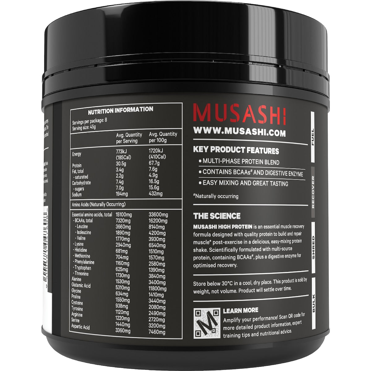 Musashi High Protein Vanilla 375g