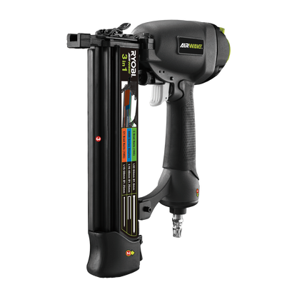 Ryobi Airwave 3 in 1 Air Brad Nailer and Stapler - 15-64mm