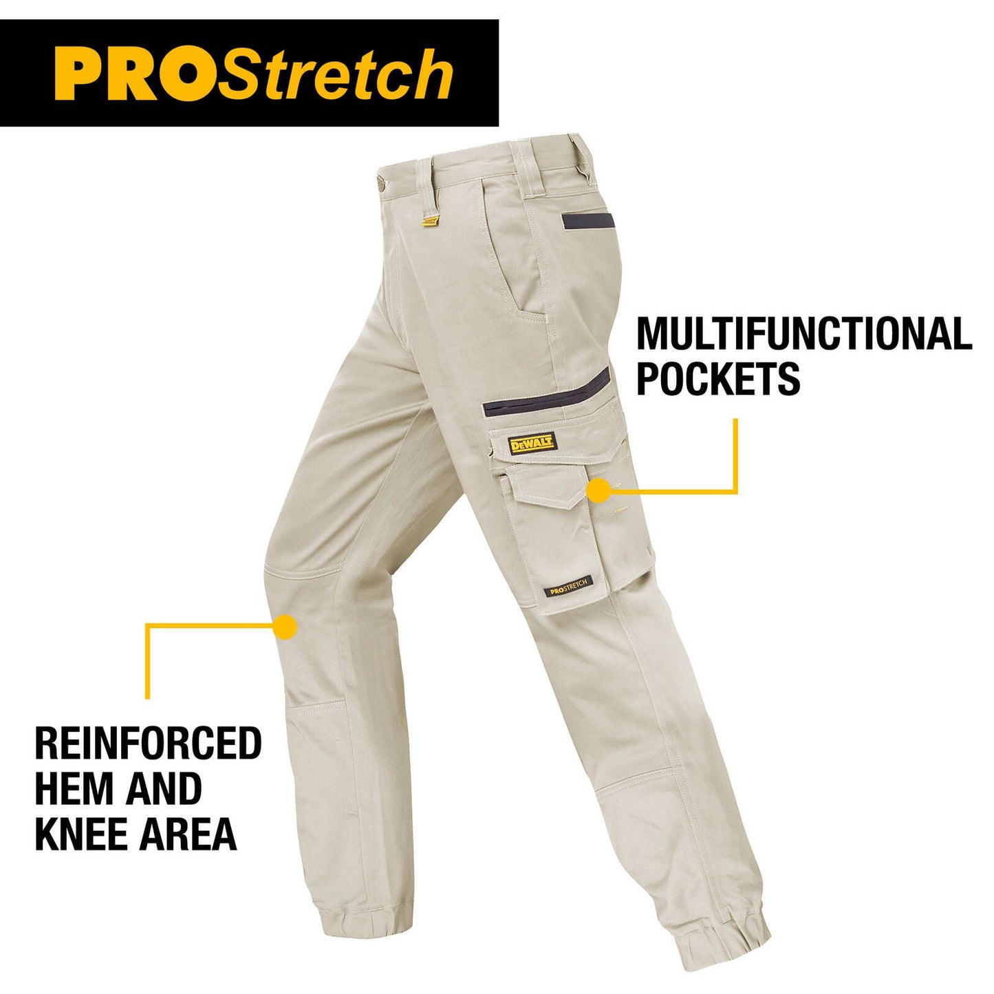 Dewalt Khaki Goldfield Prostretch Trousers - Size 32